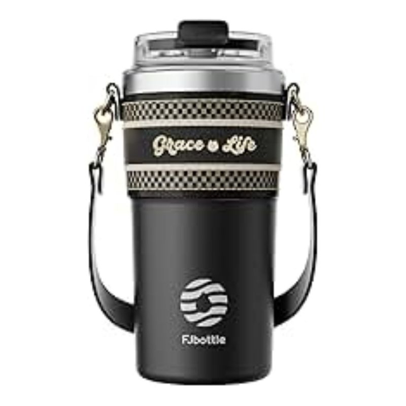 FJBOTTLE - FJBottle - Taza térmica de café con aislamiento de acero inoxidable 500ml - Negro