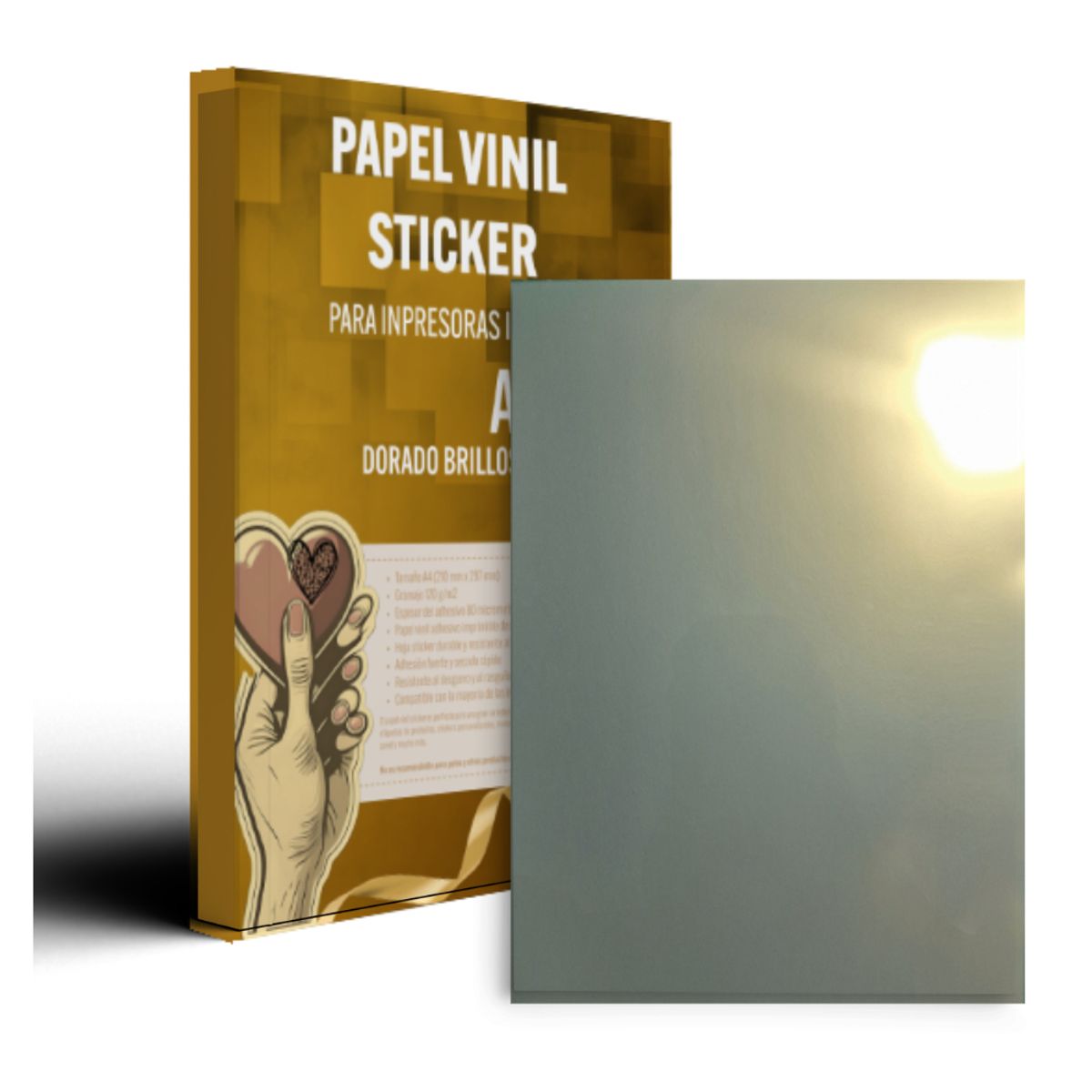 GENERICO - Vinil Adhesivo Imprimible Dorado A4 X20H