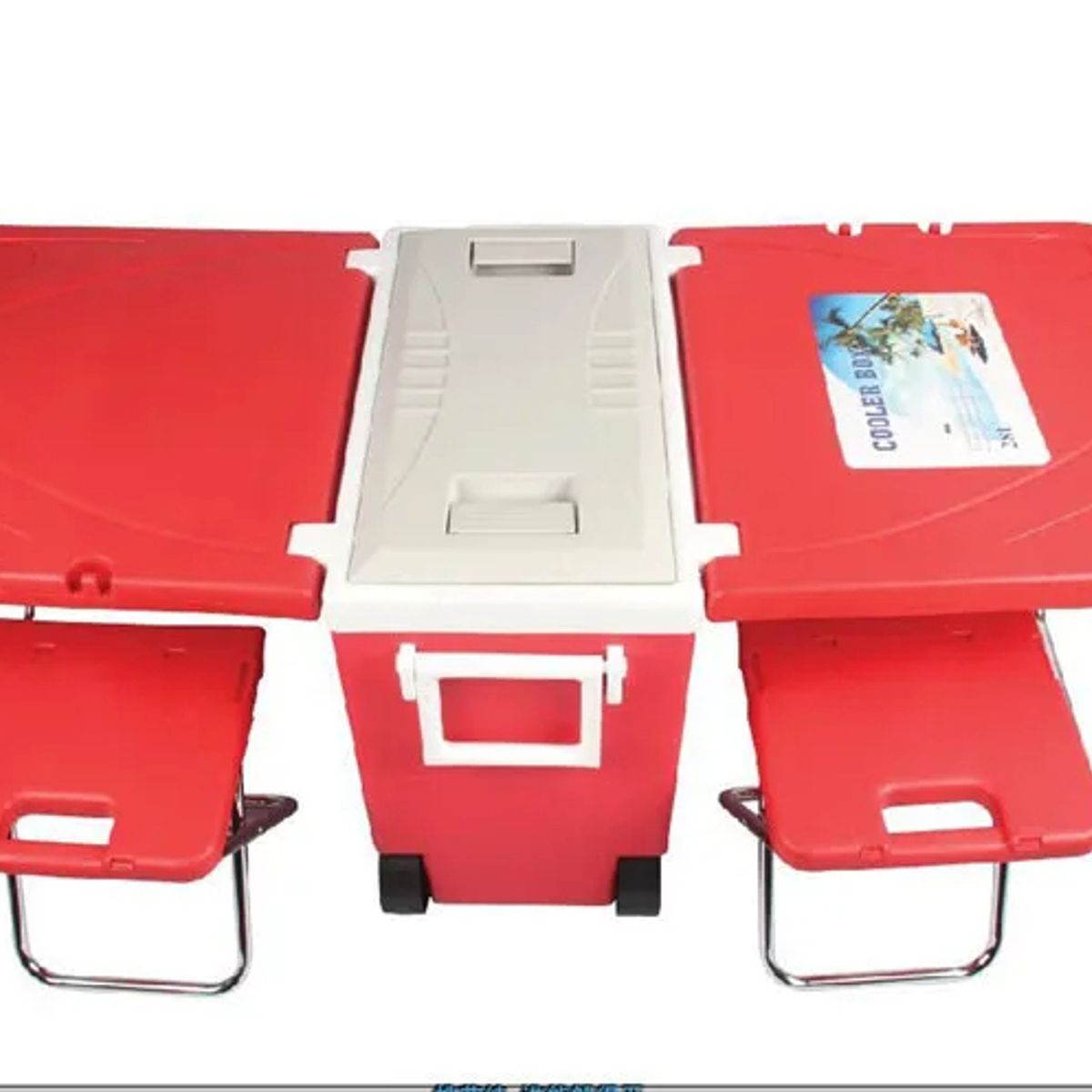 GENERICO - COOLER MULTIFUNCIONAL CON DOS ASIENTOS ROJO