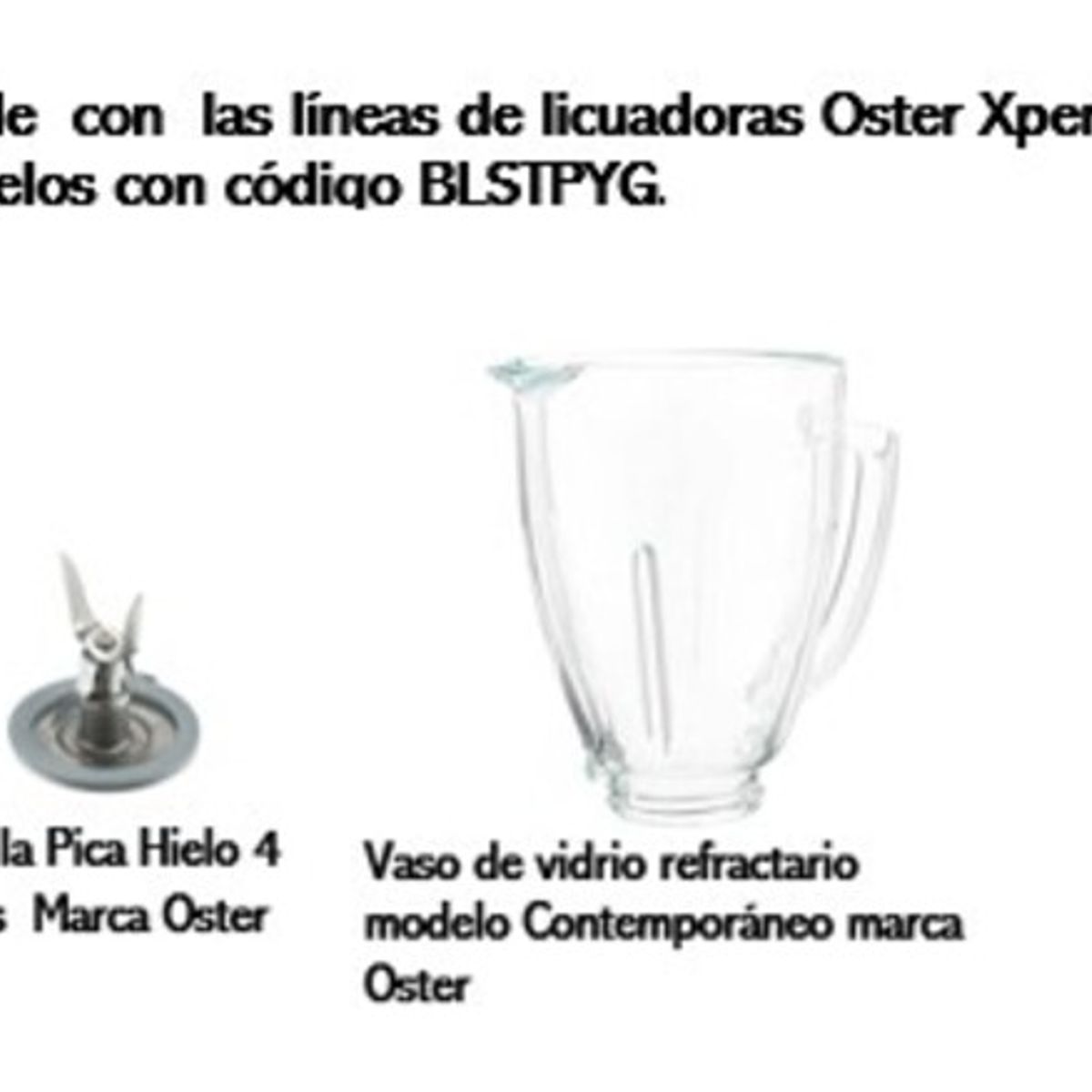 OSTER - KIT DE ACCESORIOS CUCHILLA Y VASO CONTEMPORANEO