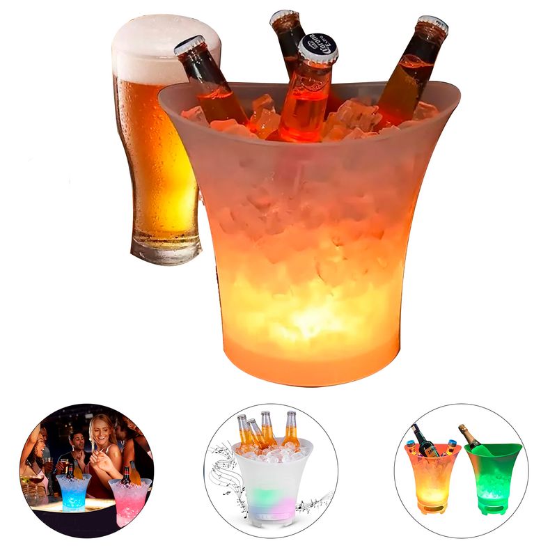 GENERICO - Cubeta Hielera de 5L con Parlante Bluetooth  y Luces Led RGB