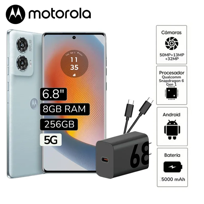 MOTOROLA - Celular Libre Motorola Moto Edge 50 Fusion 6.7" Pulg. 8GB RAM 256GB  + Audífonos Moto Buds