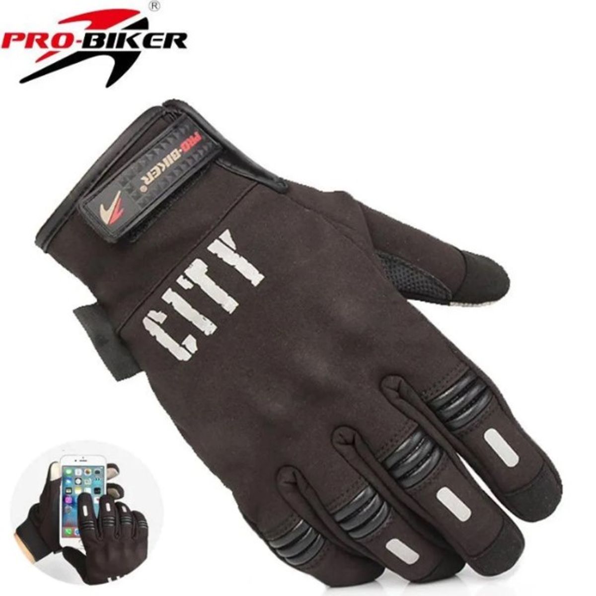 PROBIKER - GUANTES PARA MOTO CITY IMPERMEABLES REFLECTIVOS CON TACTIL
