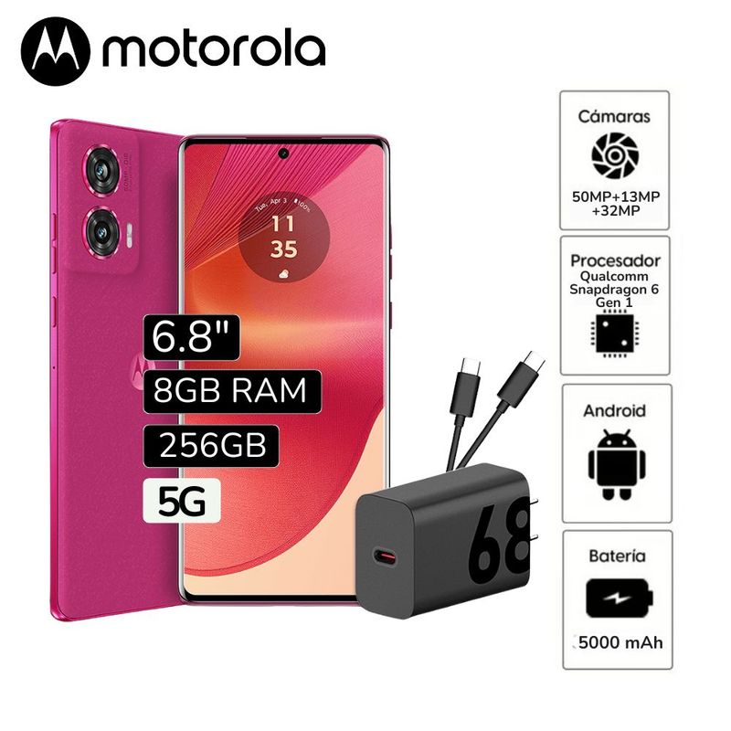 MOTOROLA - Celular Libre Motorola Moto Edge 50 Fusion 6.7" Pulg. 8GB RAM 256GB  + Audífonos Moto Buds