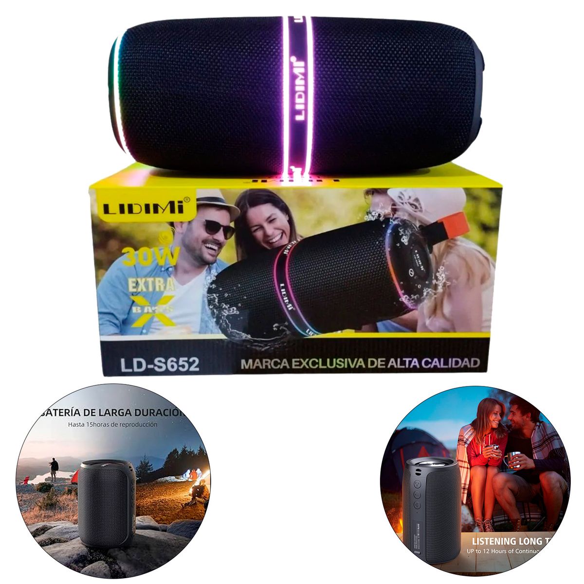 GENERICO - Parlante Inalámbrico Portátil LIDIMI LD-S652 30W Bluetooth TWS - AZUL