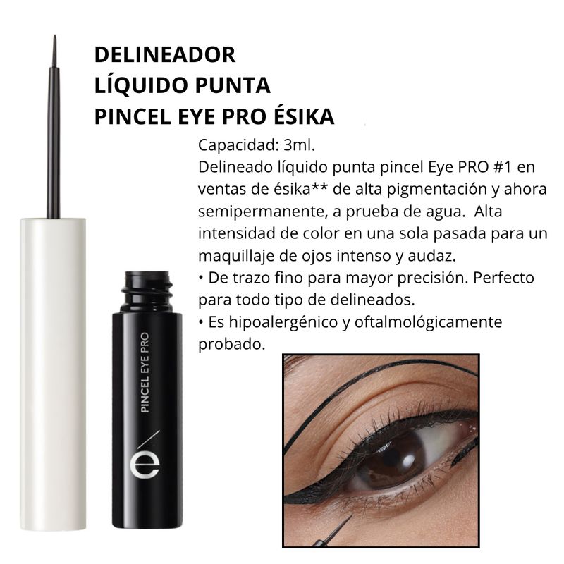 Delineador liquido punta pincel ésika negro a prueba de agua ESIKA