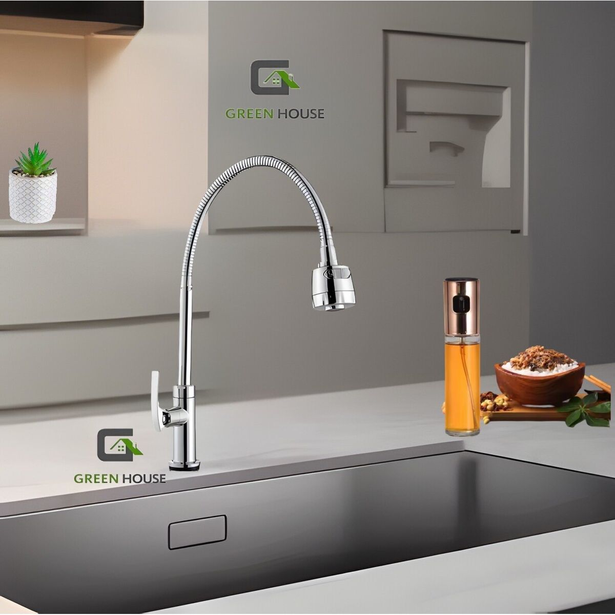 GENERICO - GRIFERIA DE COCINA  MUEBLE AGUA FRIA FLEXIBLE CROMADO