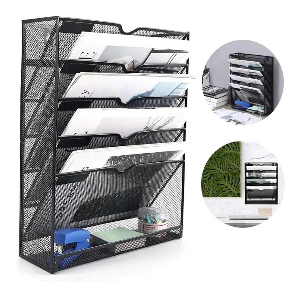 EVERSO - Bandeja De Documentos Metálico De 6 Niveles Para Oficinas