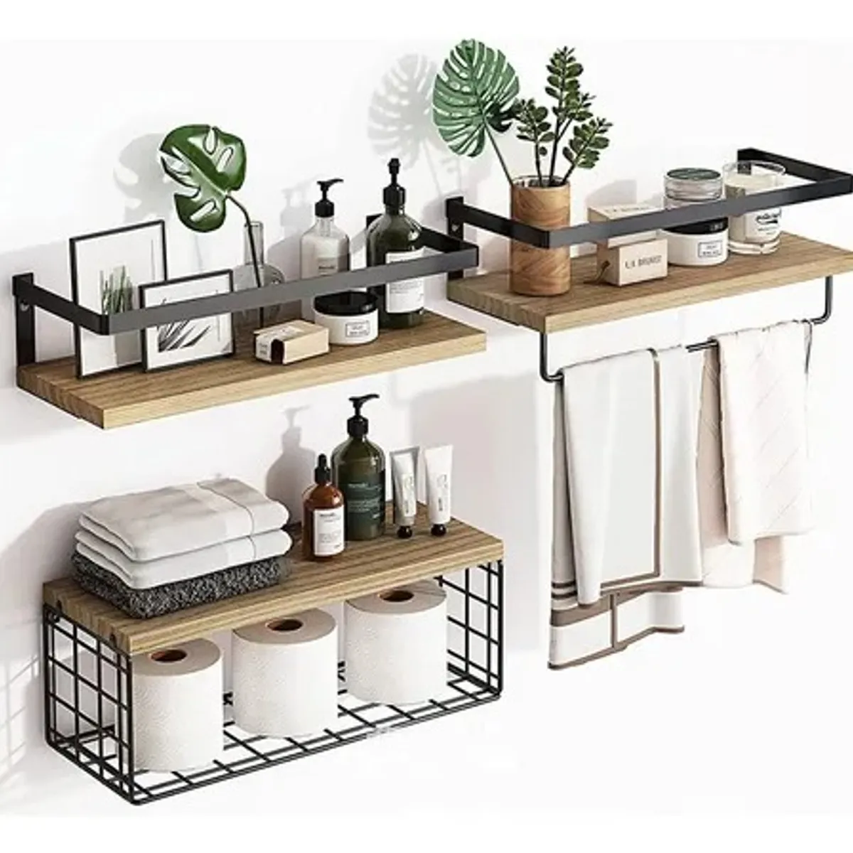 EVERSO - Repisas Flotantes De Pared X3 Estante Organizador Para Baño