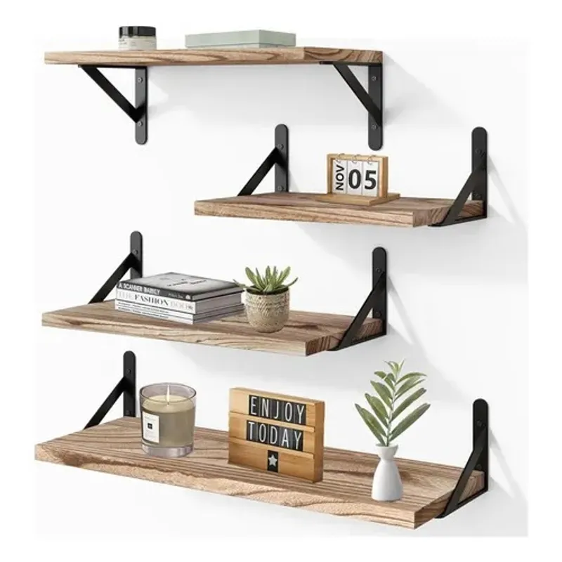 EVERSO - Repisas Flotantes De Pared Kit X4 Estantes Para Baño Cocina