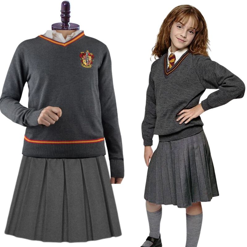 GENERICO - Uniforme Gryffindor Hermione (Chompa + Falda) - Tallas 4 al XL
