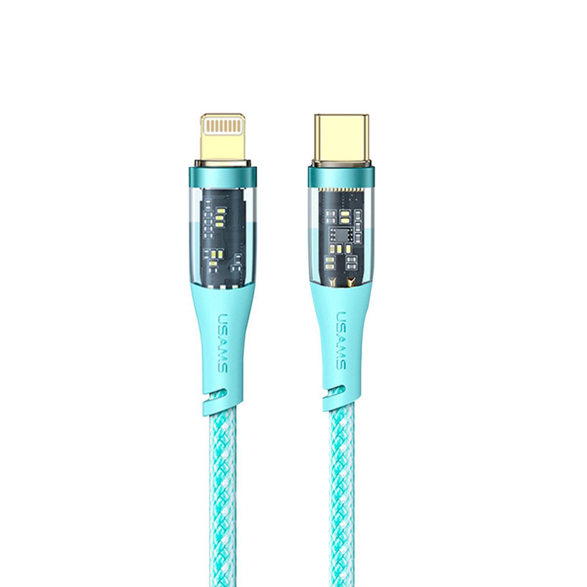USAMS - Cable celular rápido USAMS Type-C a iPhone 20W 120cm Menta