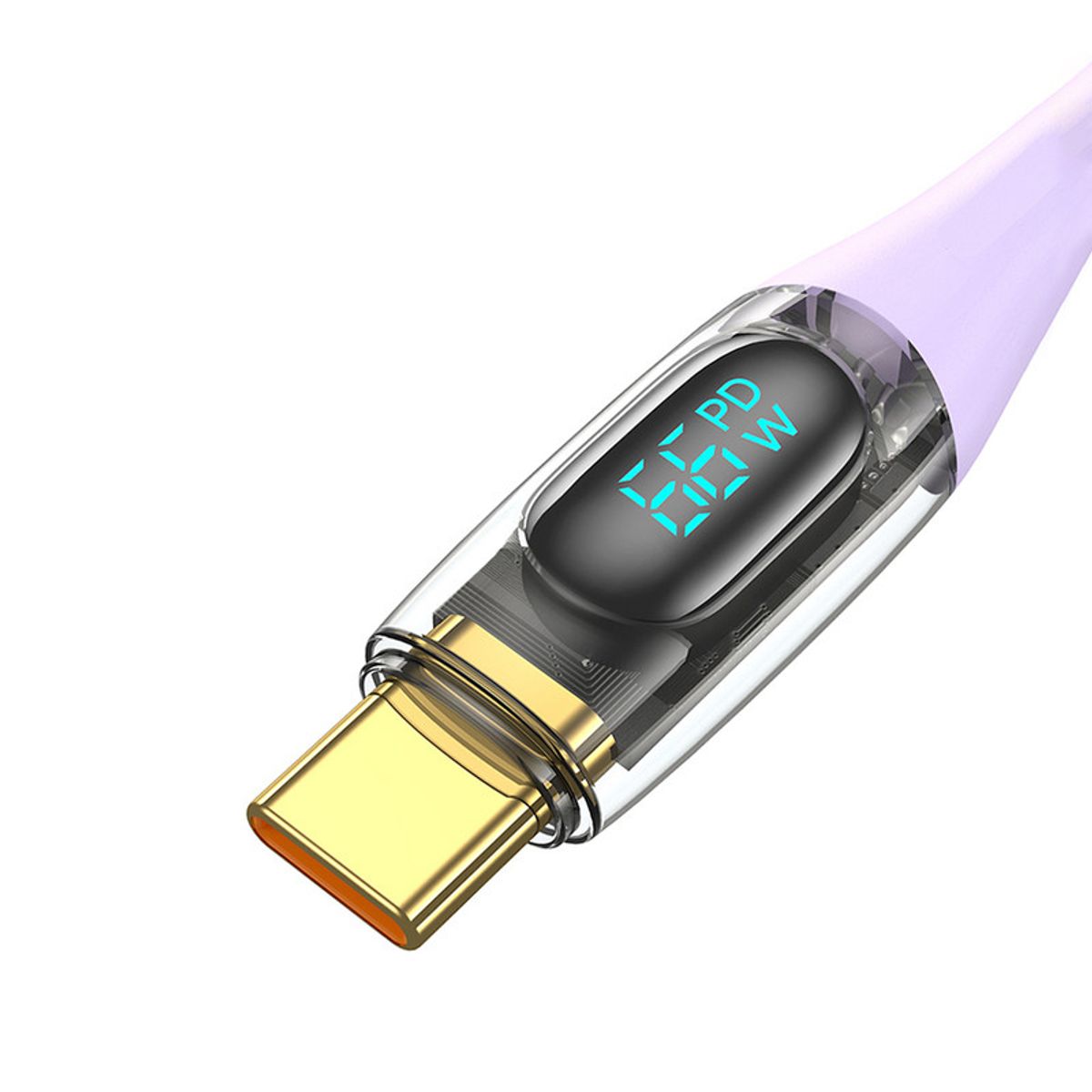 USAMS - Cable celular rápido USAMS USB a TypeC 66w Digital 120cm Lila
