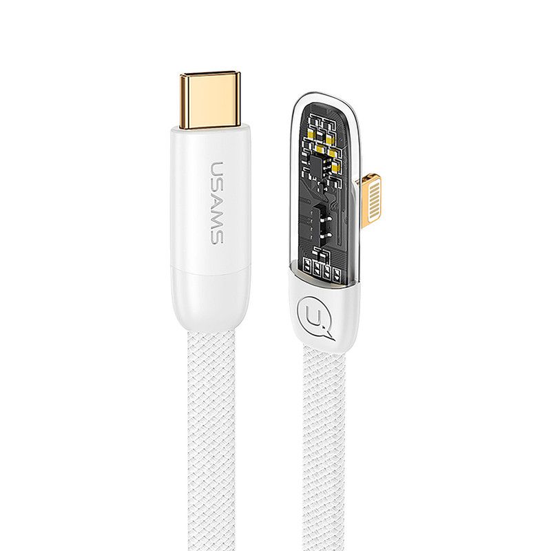 USAMS - Cable celular rápido USAMS Type-C a iPhone PD20w 2m Blanco