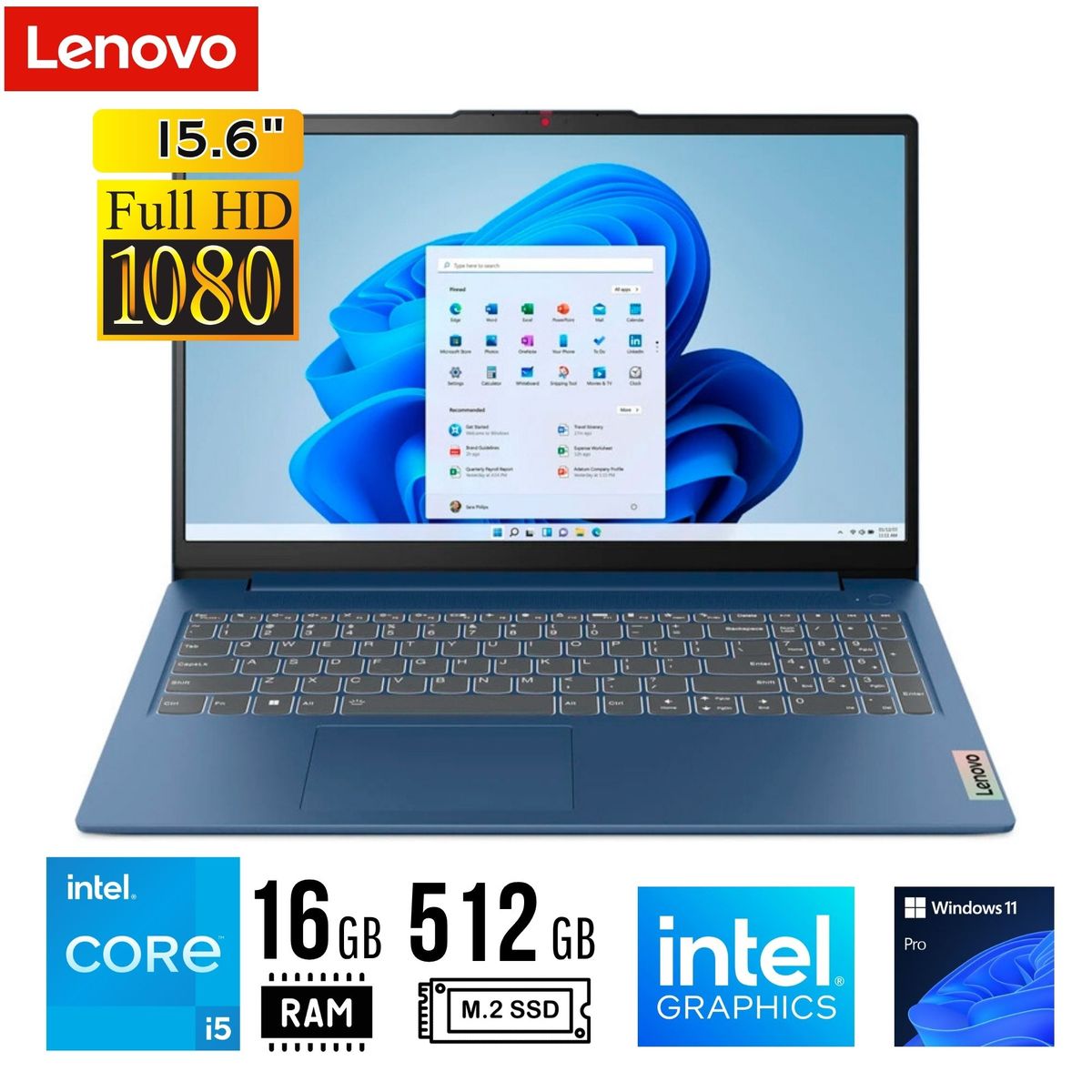 LENOVO - LAPTOP Lenovo IdeaPad Slim 3 15.6" FHD TN Core i5-12450H 16GB LPDDR5-4800 512GB SSD W11 PRO