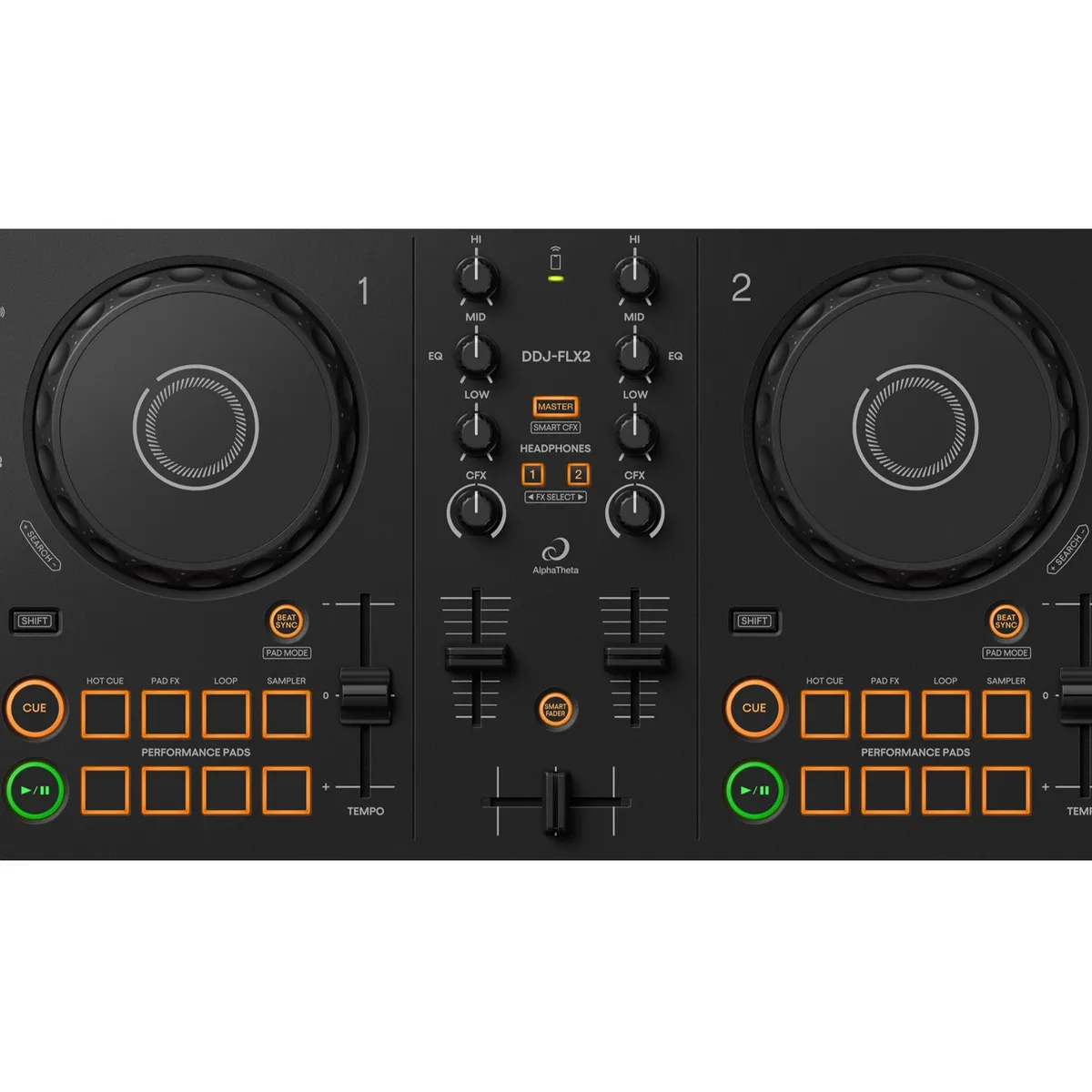 ALPHATHETA - Controlador AlphaTheta compacto de 2 canales negro DDJ-FLX2