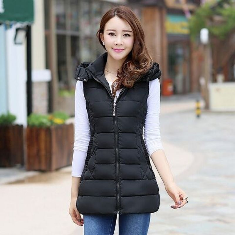 GENERICO - CHALECO CASUAL PARA MUJER CON CAPUCHA DESMONTABLE