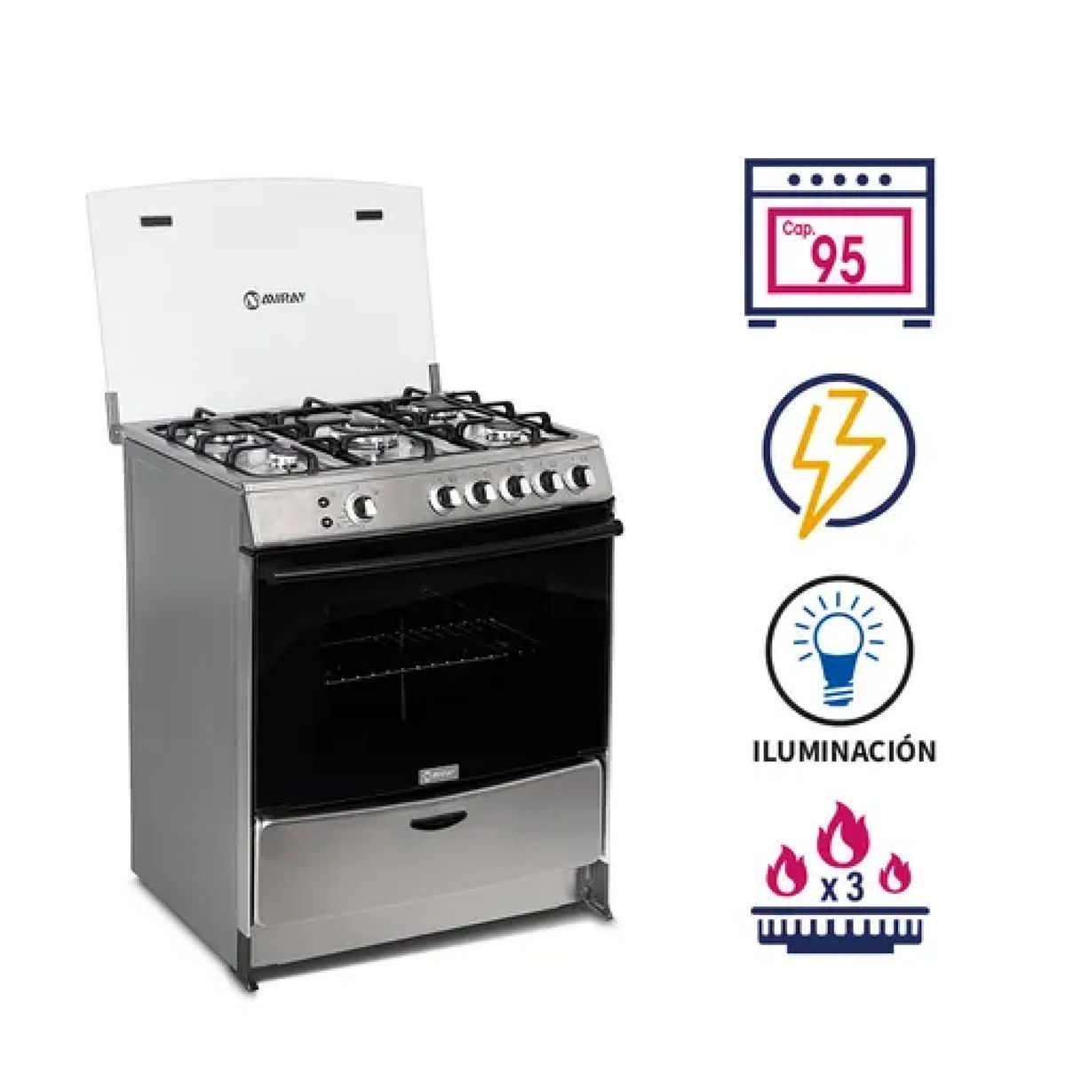 MIRAY - Cocina a GLP Miray MENTA PLUS 5 hornillas