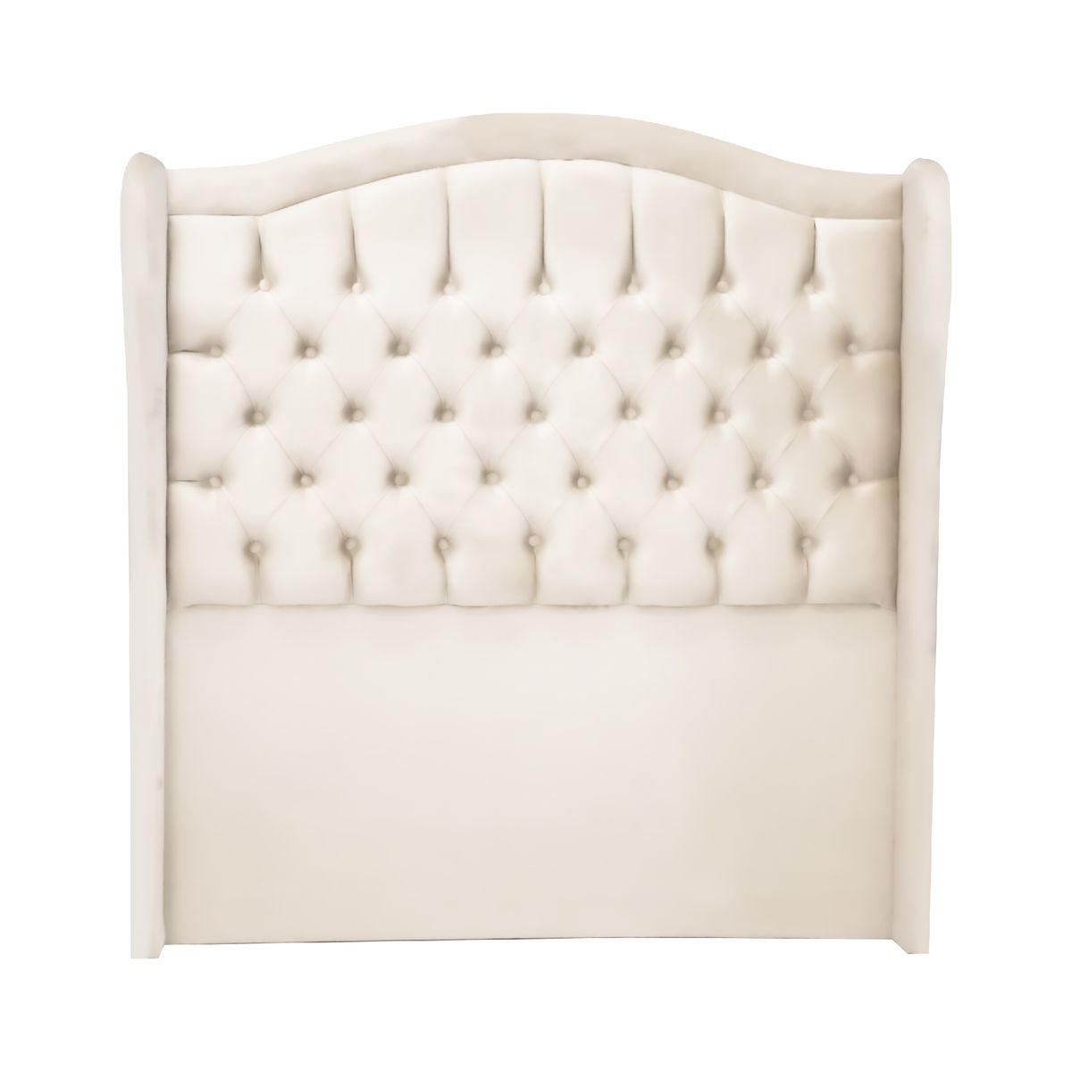 MUEBLES MACRUMO - Cama tapizada Princesa King 2 tarimas - Color Beige claro