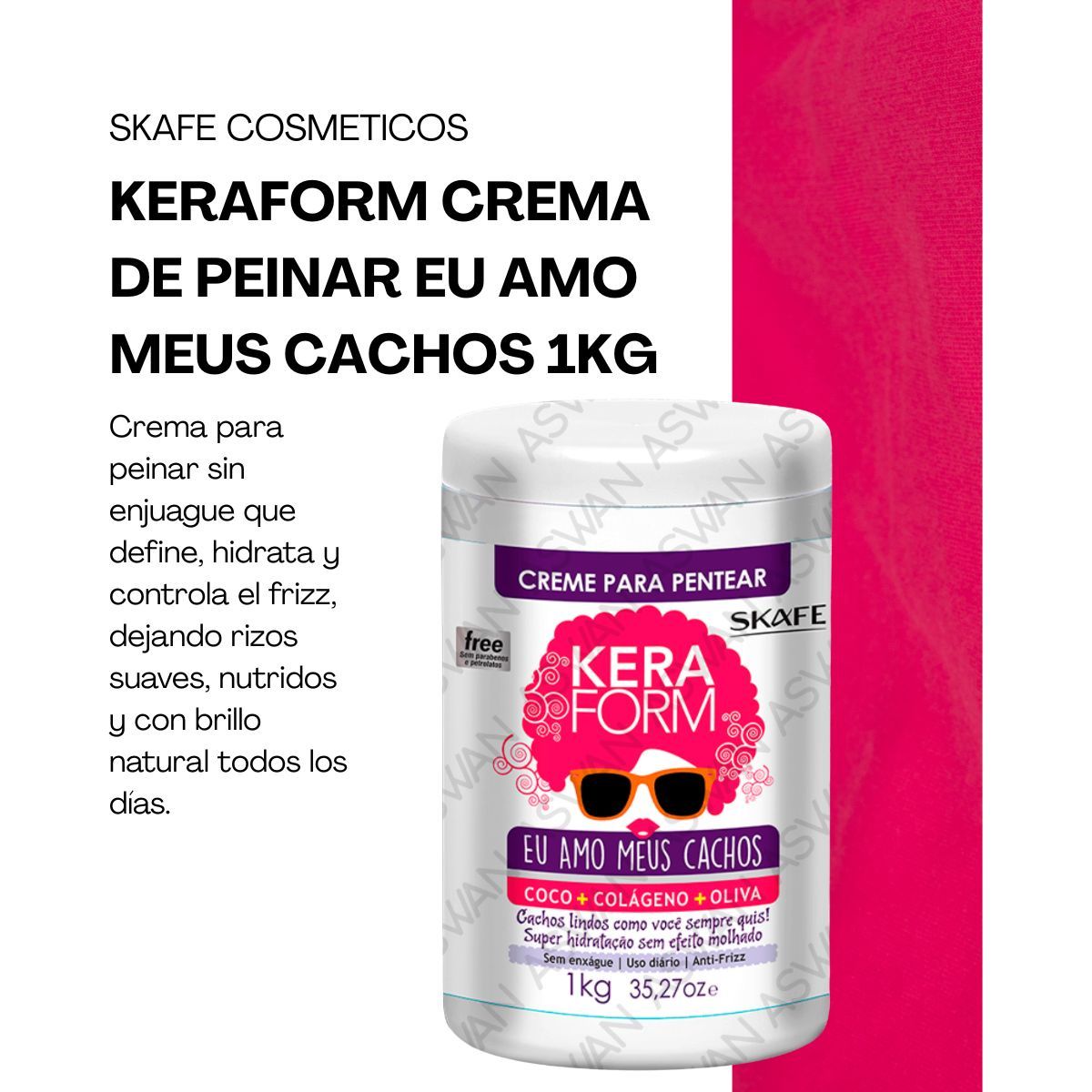 GENERICO - KERAFORM CREMA DE PEINAR EU AMO MEUS CACHOS 1KG - SKAFE