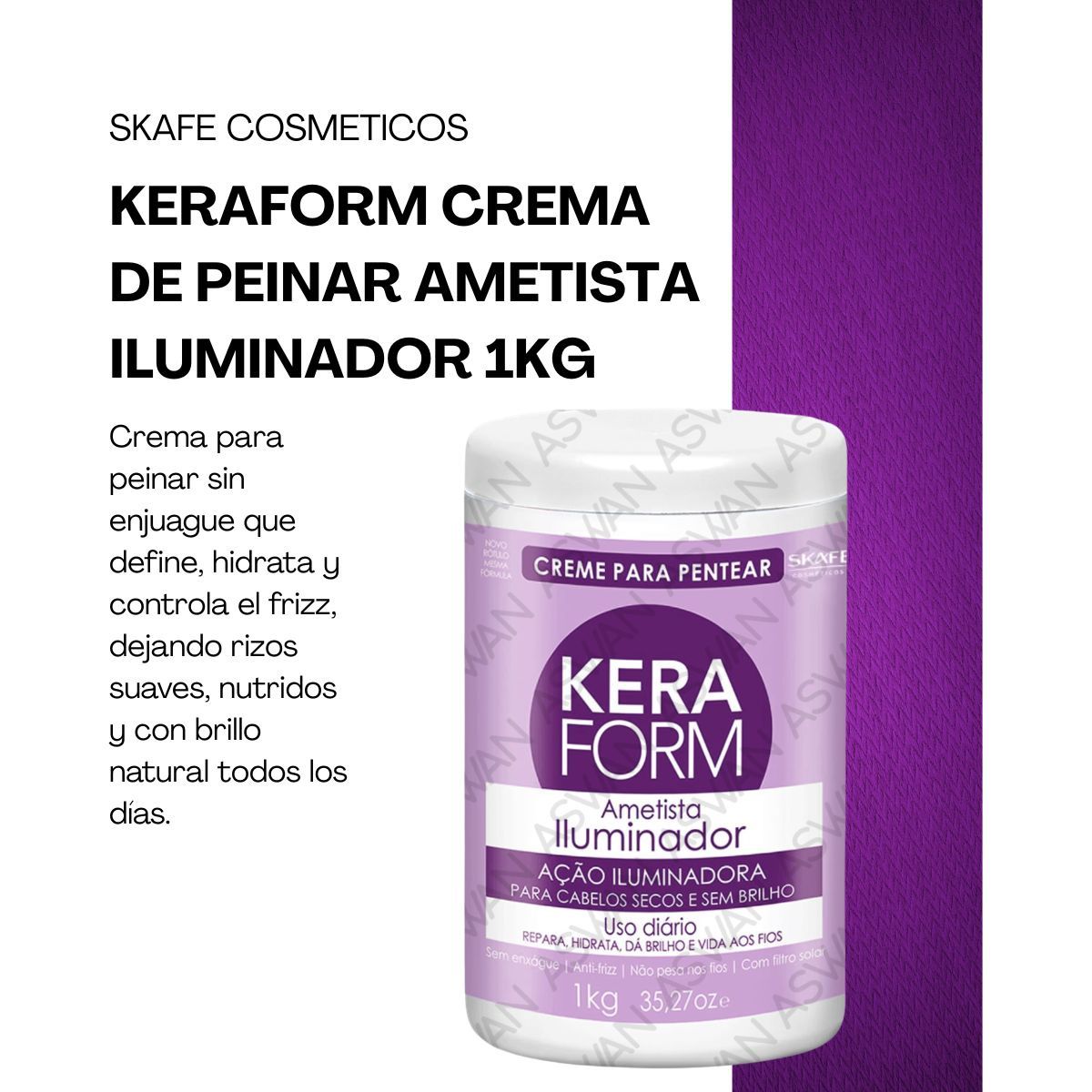 GENERICO - KERAFORM CREMA DE PEINAR AMETISTA ILUMINADOR 1KG - SKAFE