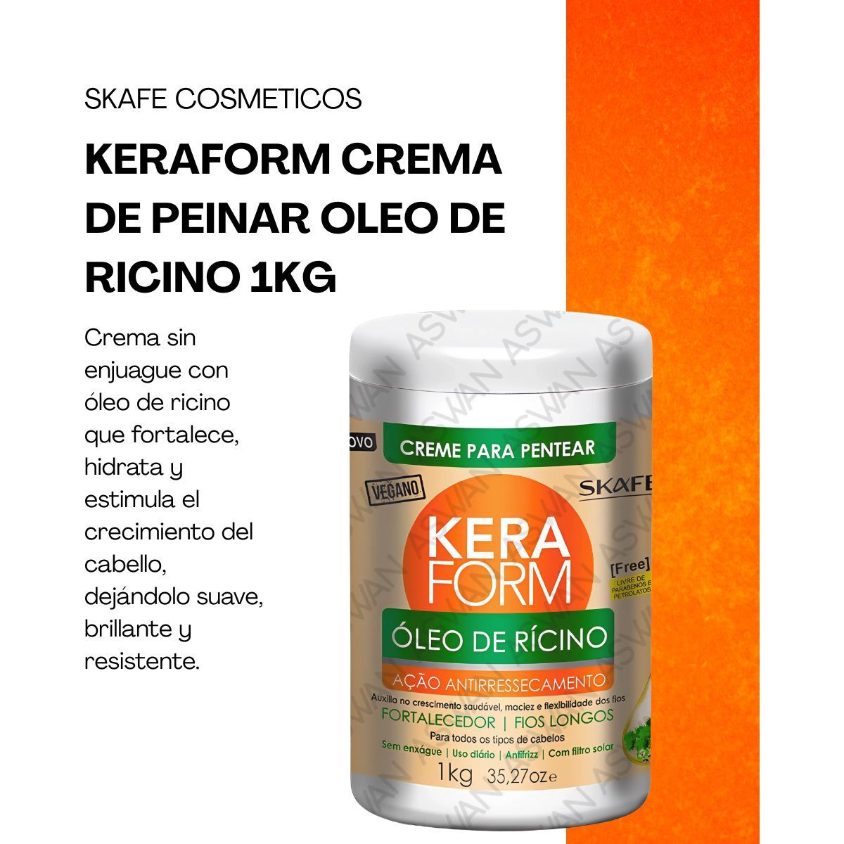 GENERICO - KERAFORM CREMA DE PEINAR OLEO DE RICINO 1KG - SKAFE