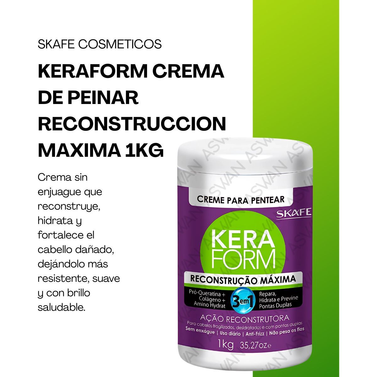 GENERICO - KERAFORM CREMA DE PEINAR RECONSTRUCCION MAXIMA 1KG - SKAFE