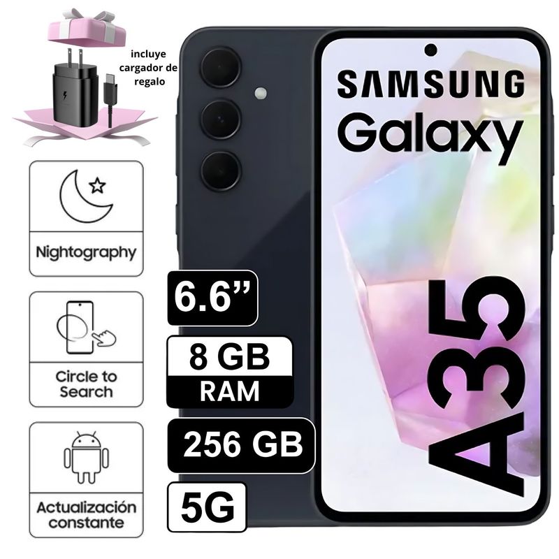 SAMSUNG - Celular Libre Samsung Galaxy A35 6.6 256GB 8GB RAM Negro