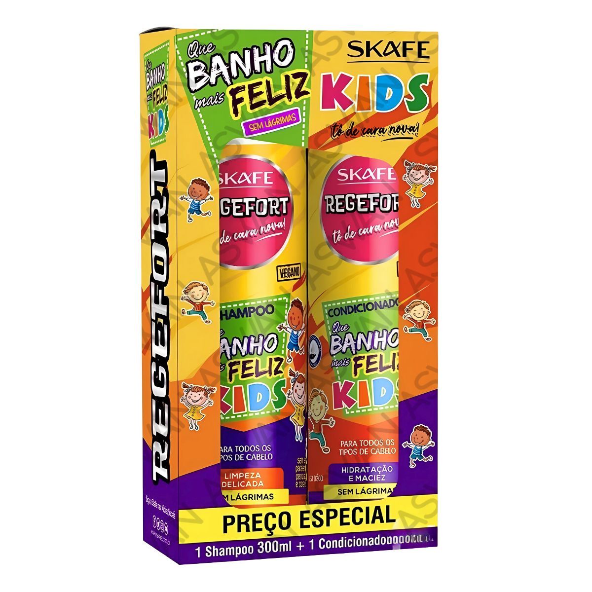 GENERICO - PACK SHAMPOO + ACONDICIONADOR BANHO FELIZ KIDS 300ML - SKAFE