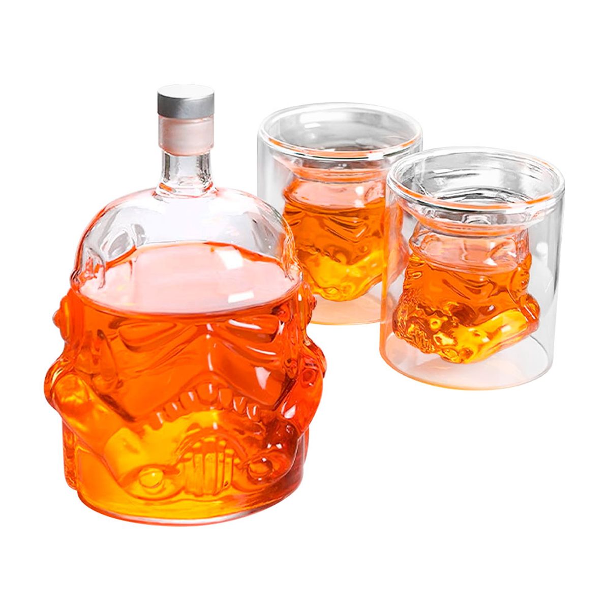 GENERICO - Decantador de Whisky Diseño Stormtrooper Botella 750ml 2 Vasos 150ml