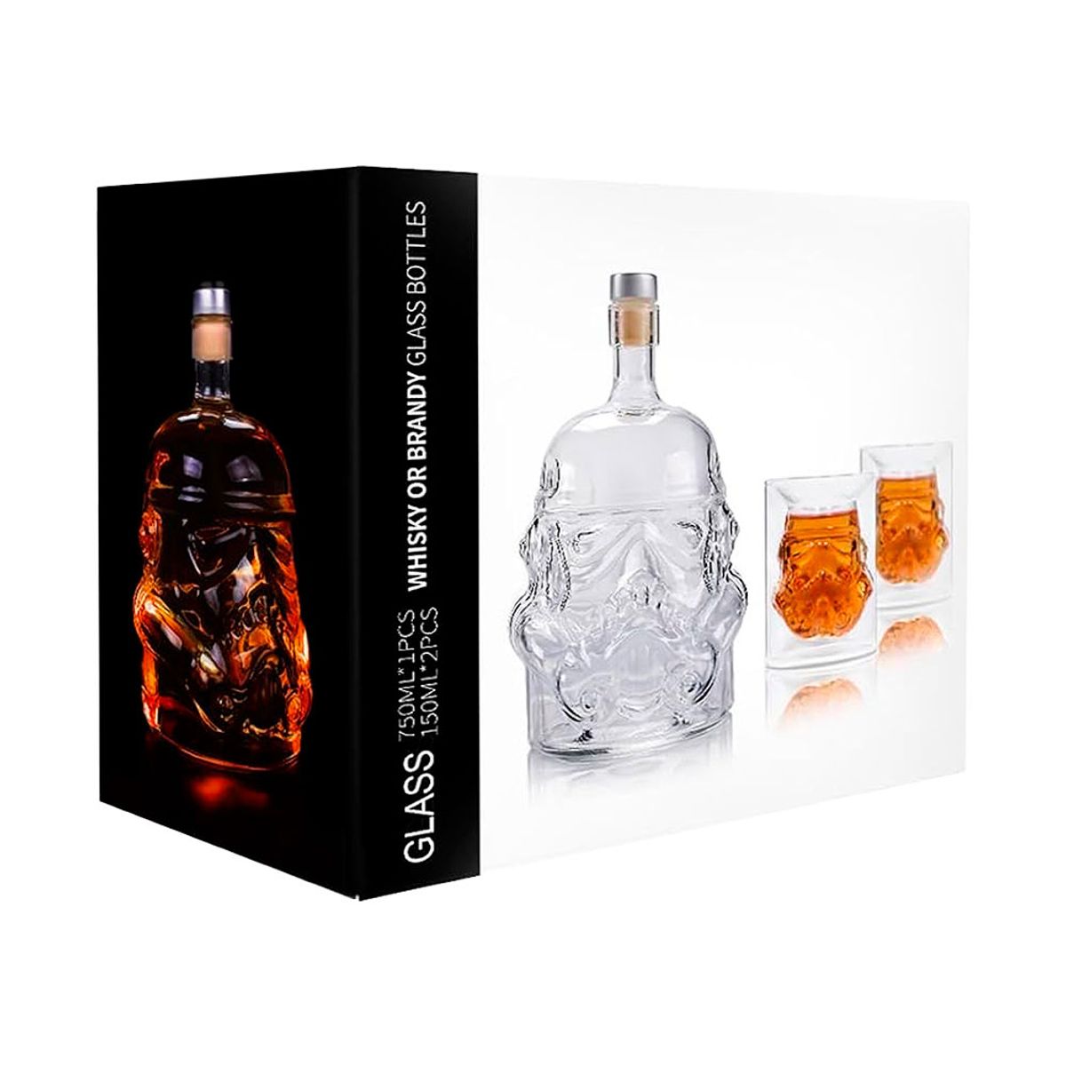 GENERICO - Decantador de Whisky Diseño Stormtrooper Botella 750ml 2 Vasos 150ml