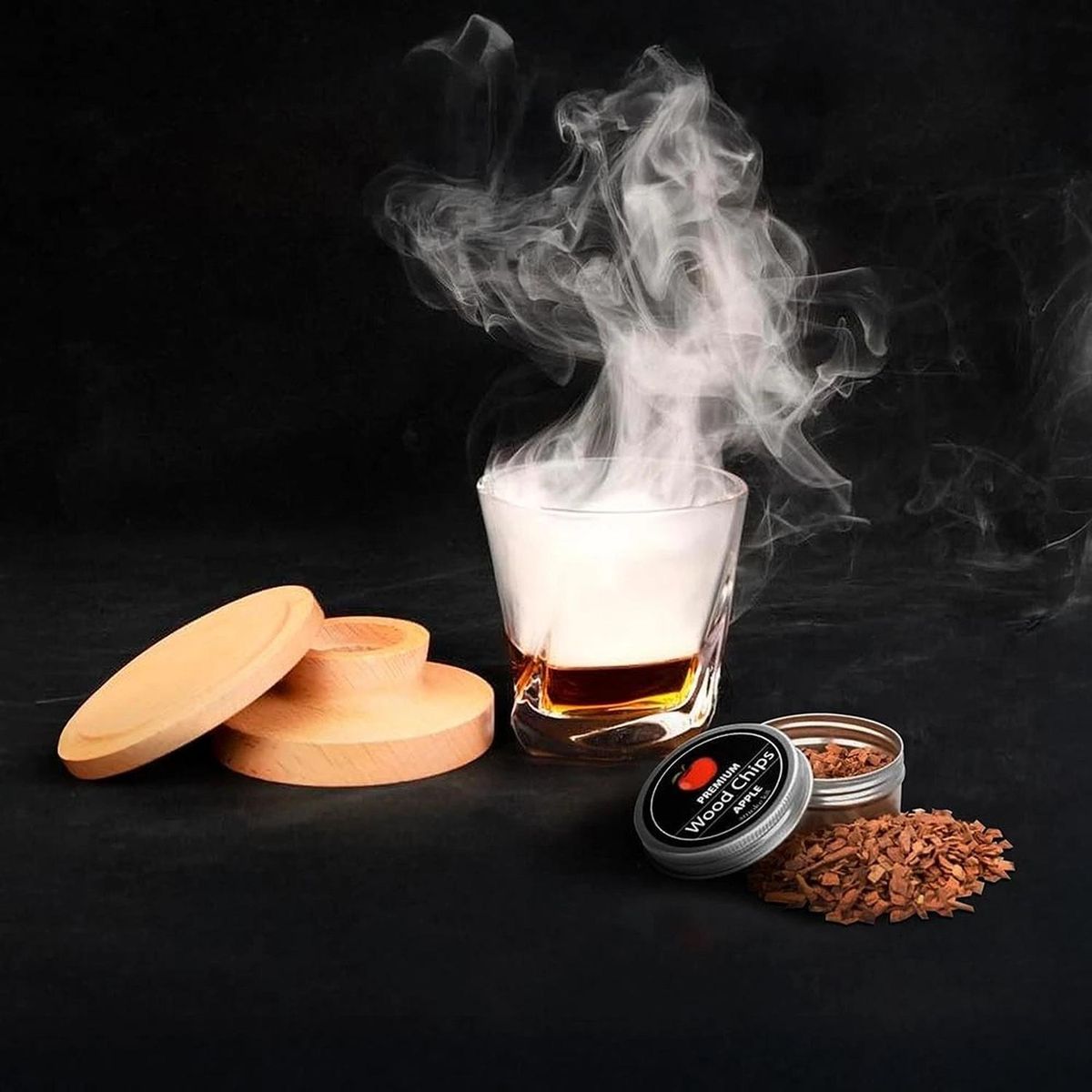 Kit Ahumador de Whisky con Soplete 4 Sabores de Virutas de Madera, marca GENERICO - Foto 2