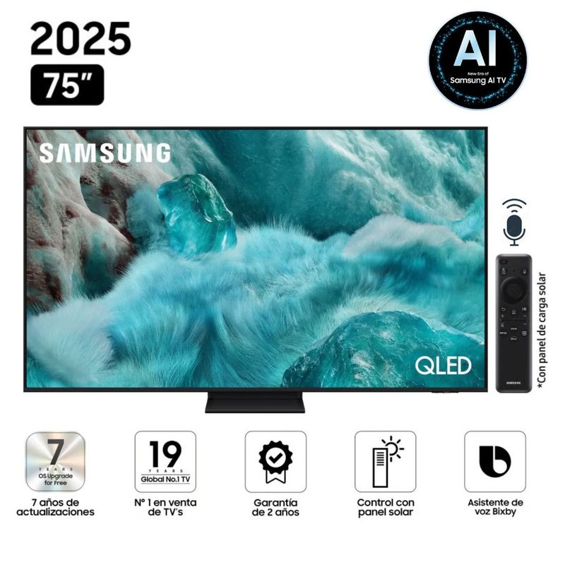 SAMSUNG - Televisor Samsung QLED 75" Visión AI Smart TV QN75Q7F5AGXPE - Nuevo 2025