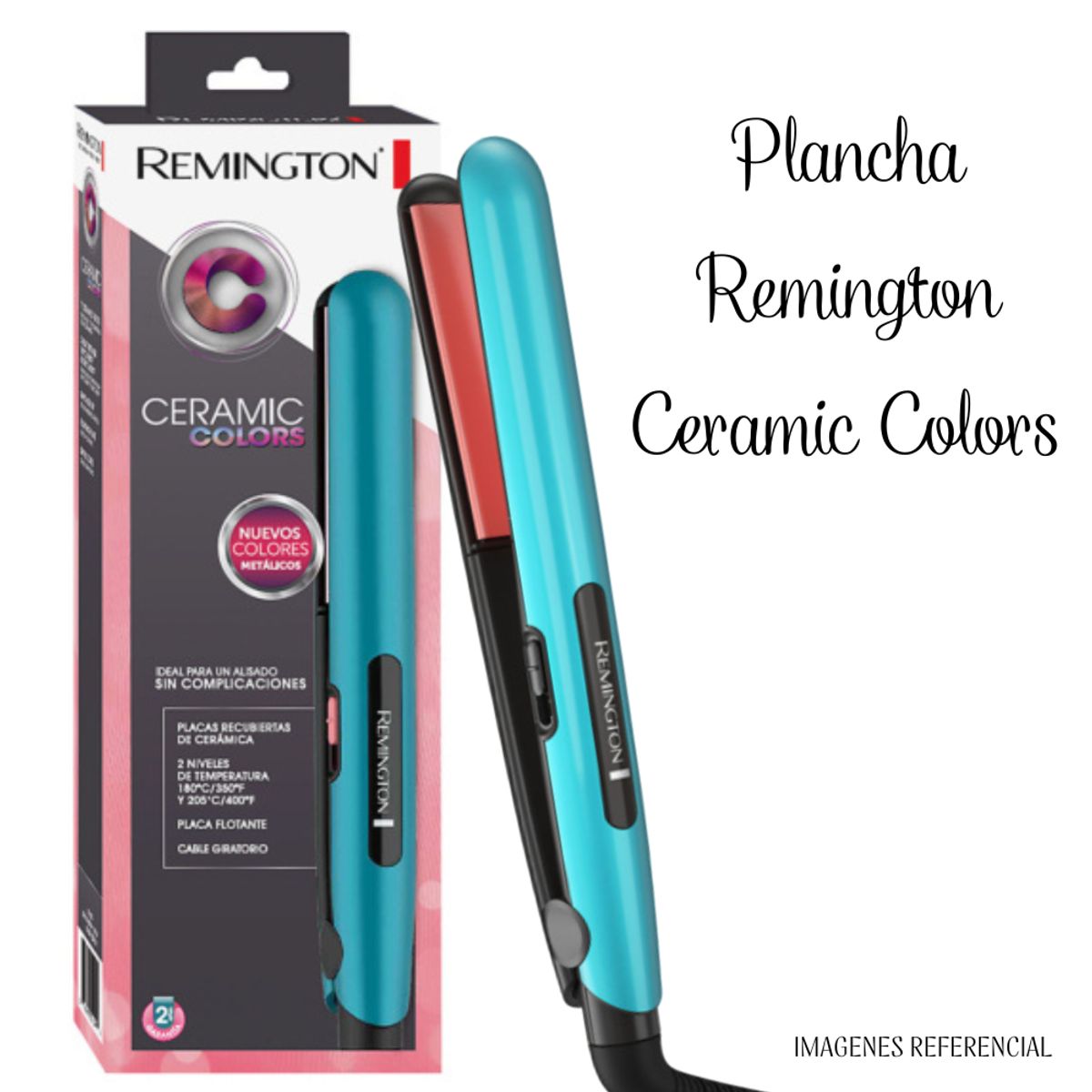 REMINGTON - Plancha Alisadora Remington Ceramic Color S1520