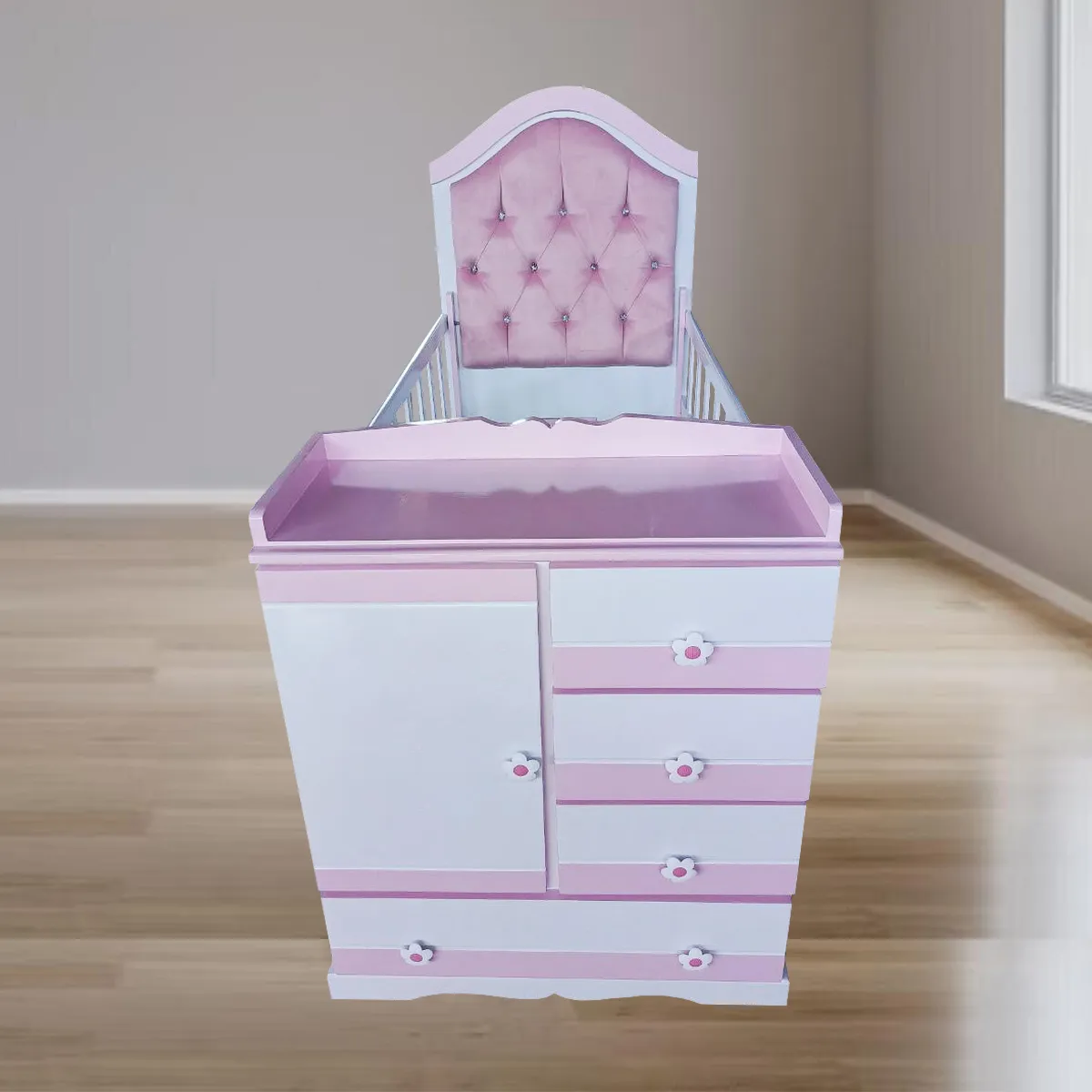 GENERICO - CUNA MULTICUNA BEBE ROSADO Y BLANCO