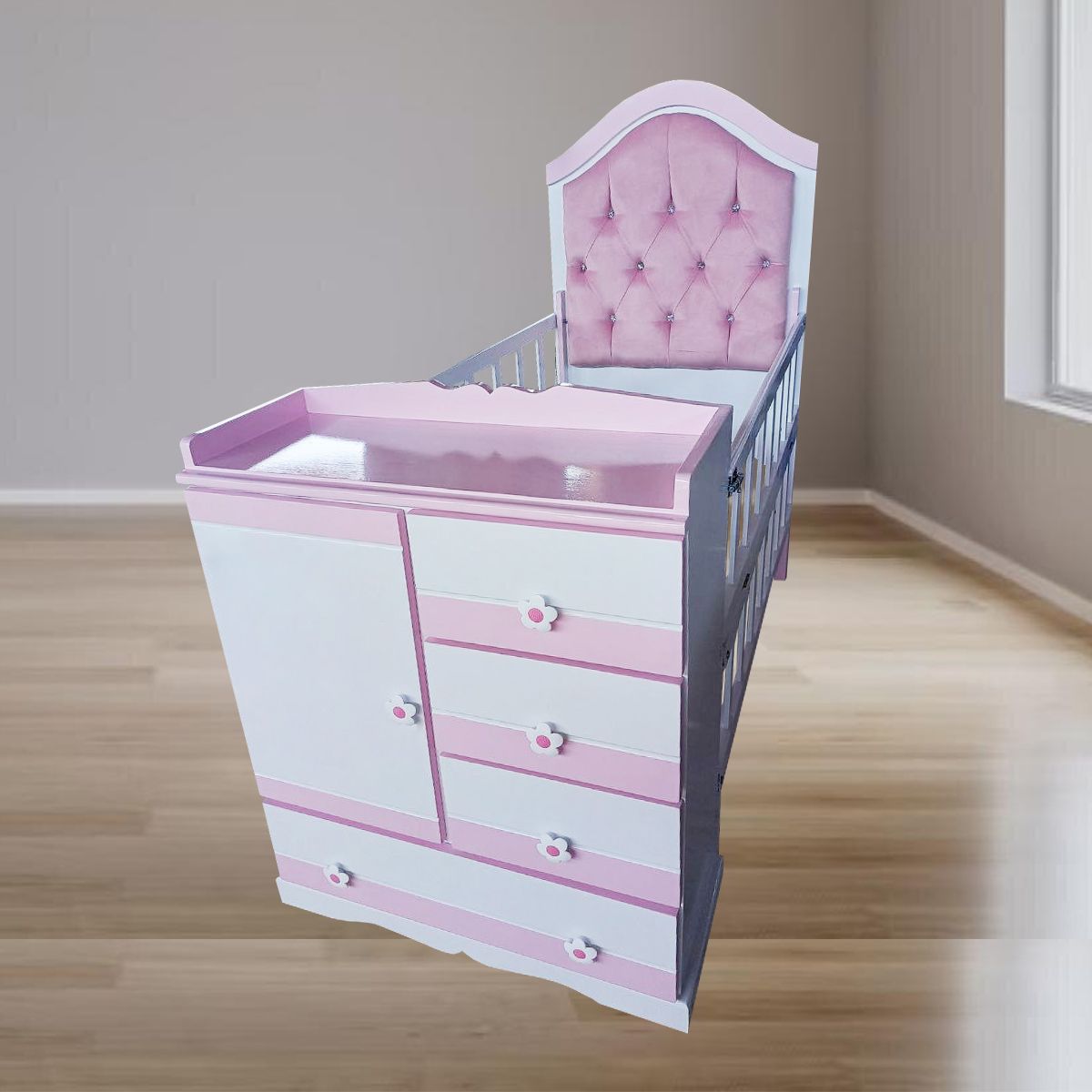 GENERICO - CUNA MULTICUNA BEBE ROSADO Y BLANCO