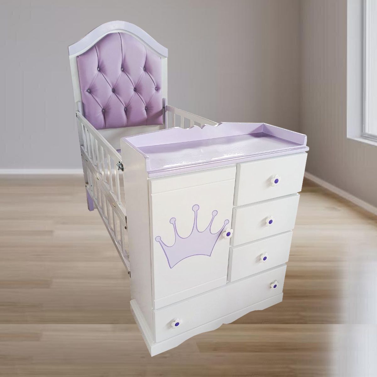 GENERICO - CUNA MULTICUNA BEBE LILA Y BLANCO