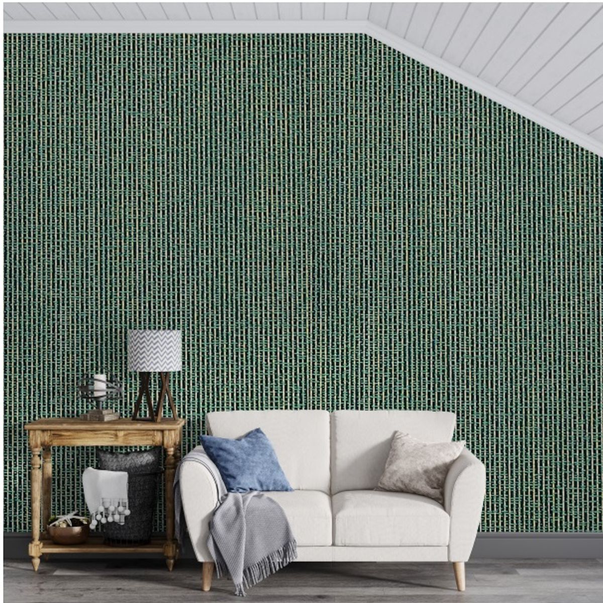 GENERICO - PAPEL TAPIZ DECORATIVO VERDE FORMATO 0.53X10.00 M PARA PARED COD B 59