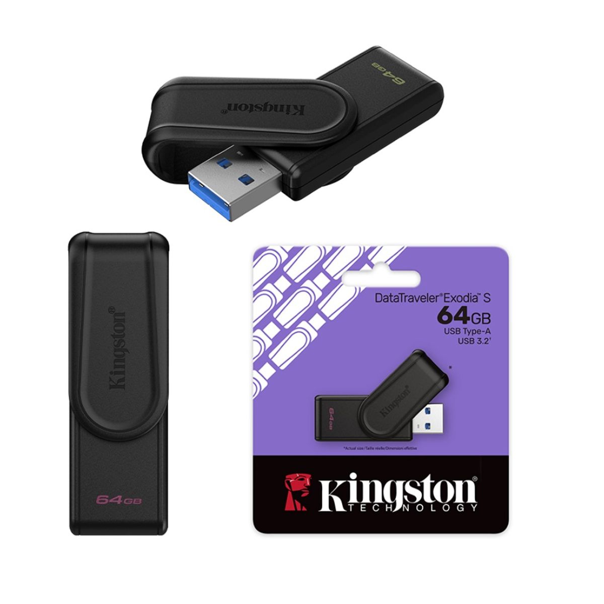 KINGSTON - Memoria USB Kingston DataTraveler Exodia S 64GB USB 3.2 Gen1