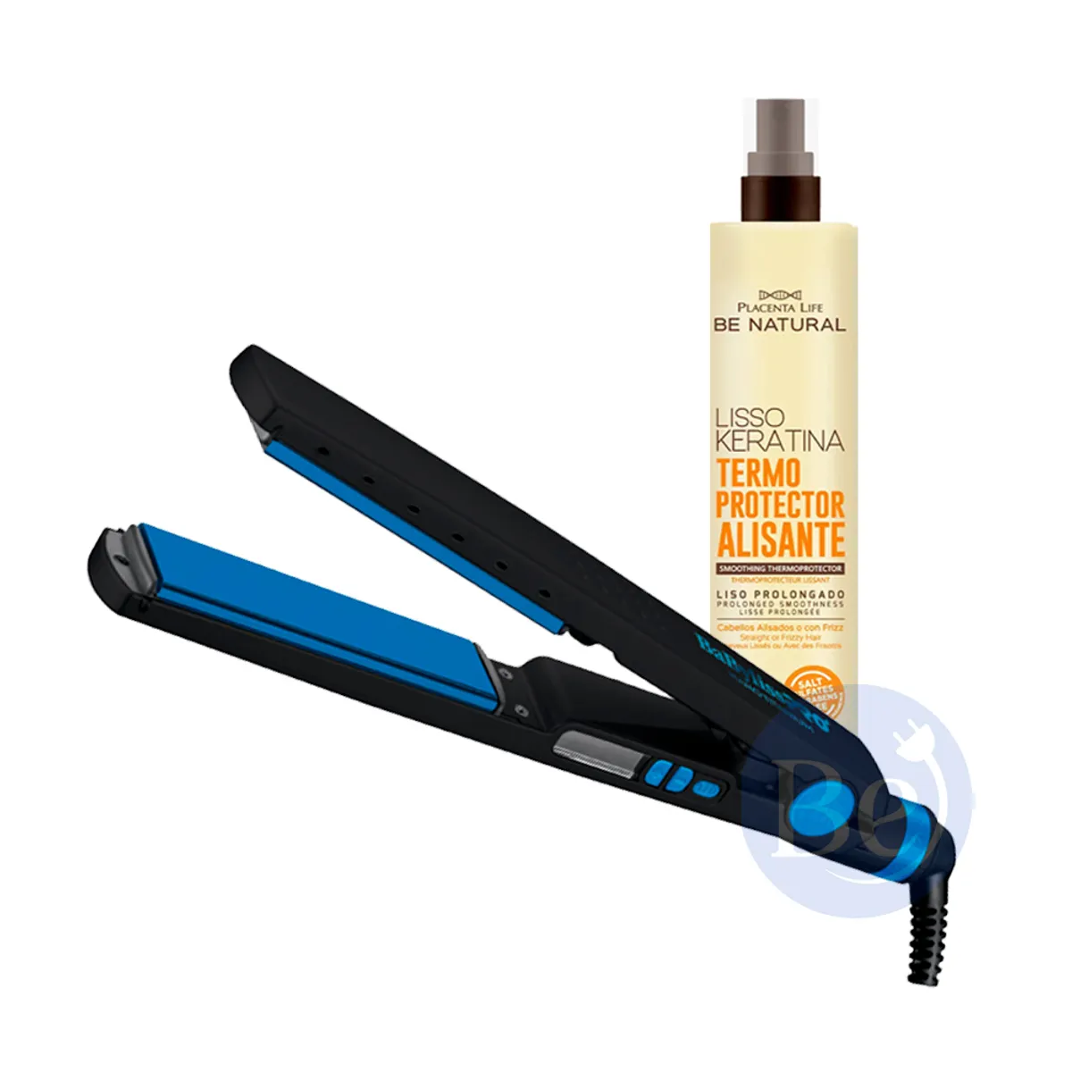 BABYLISS PRO - Combo Alisadora BaBylissPRO BNTMB4091TPE y Protector Térmico Be Natural
