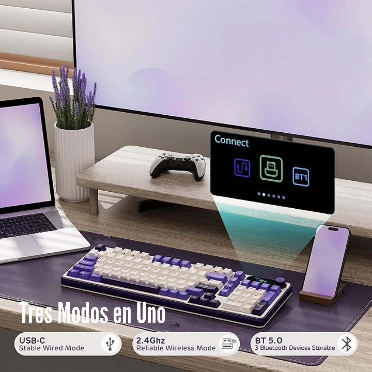 ROYAL KLUDGE - Royal Kludge - Teclado S98 Wireless 98% Blackberry Switch Chartreuse