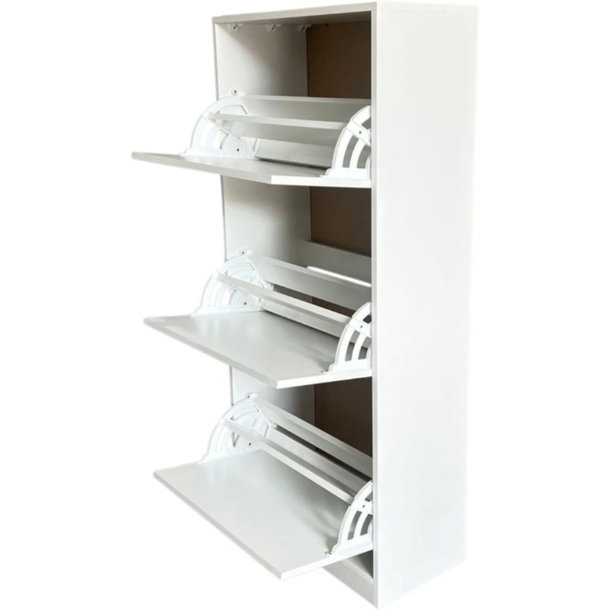 GENERICO - Zapatera Vertical de 3 Puertas (Blanca - Melamina)