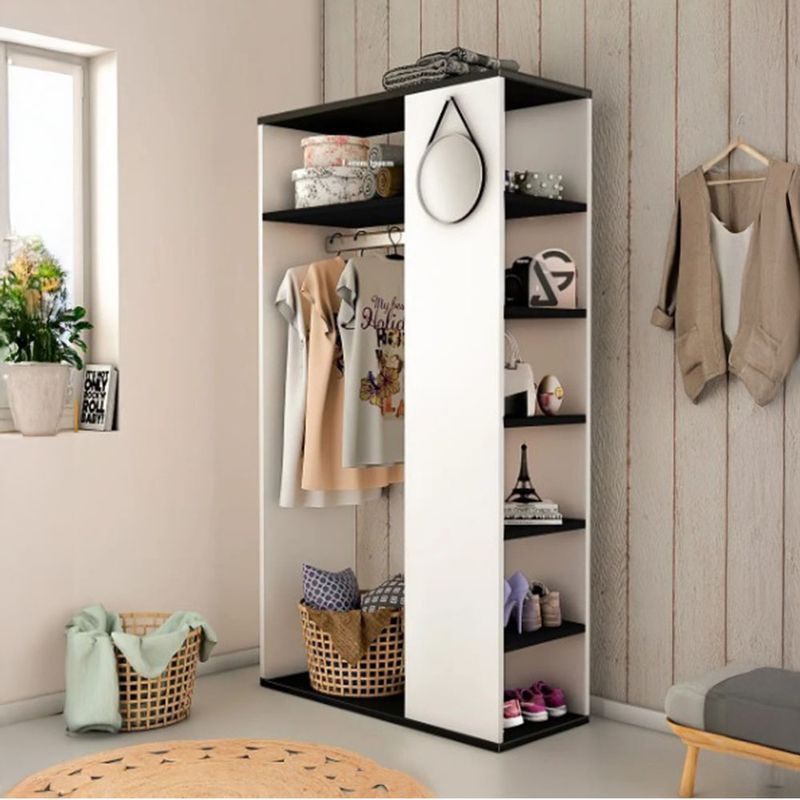 NACION MUEBLES - CLOSET ORGANIZADOR VENUS BLANCO Y NEGRO NACION MUEBLES
