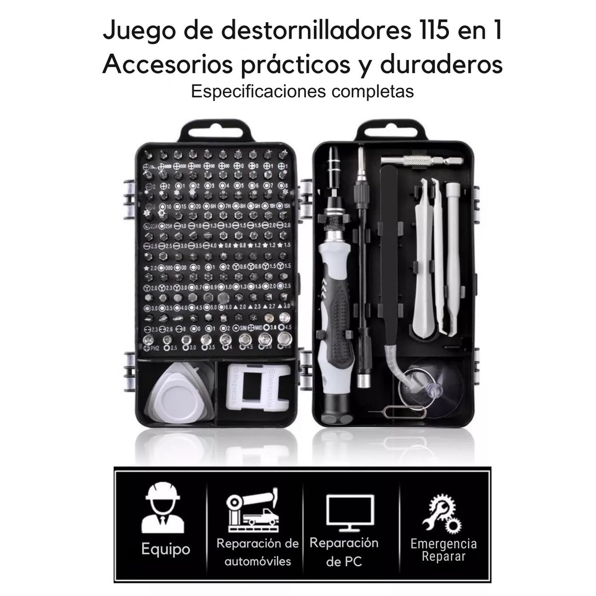 SEISA - Set De 110 Destornilladores Magnéticos De Profesional
