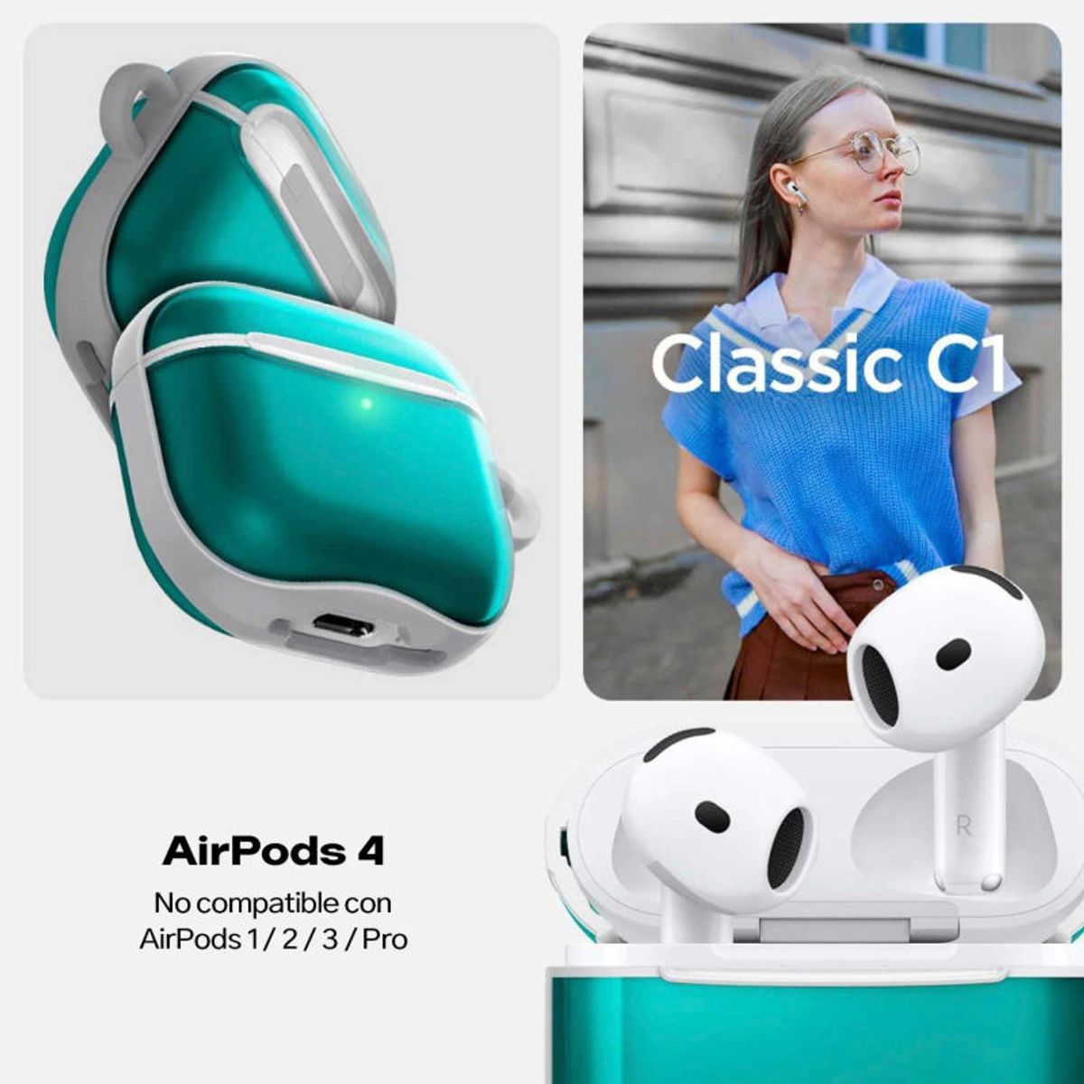 SPIGEN - Case Spigen Classic C1 Para AirPods 4ta Gen - Importado De Usa