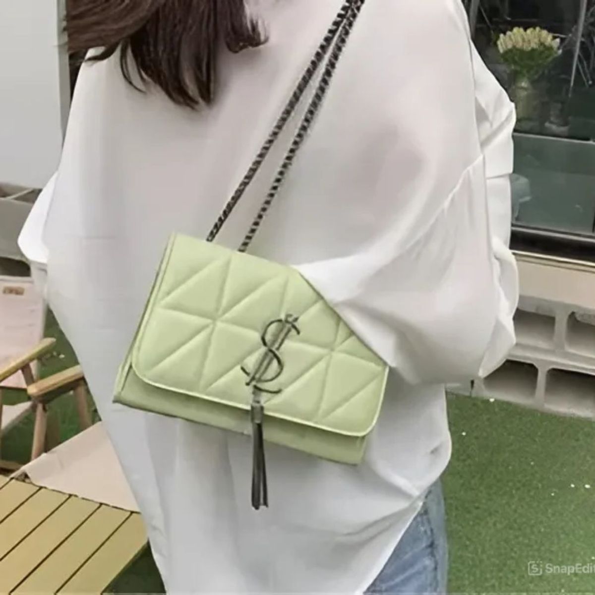 GENERICO - Bolso de mano para mujer con cadena larga