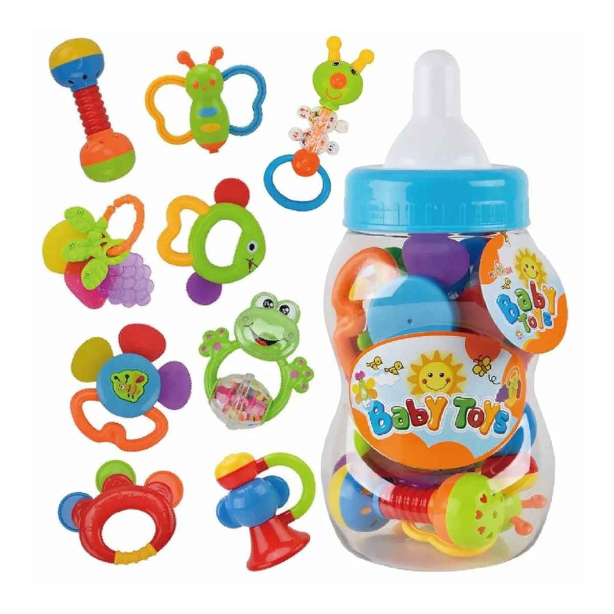GENERICO - Juguete Biberon Con Sonajeros Molares Para Bebé Grande