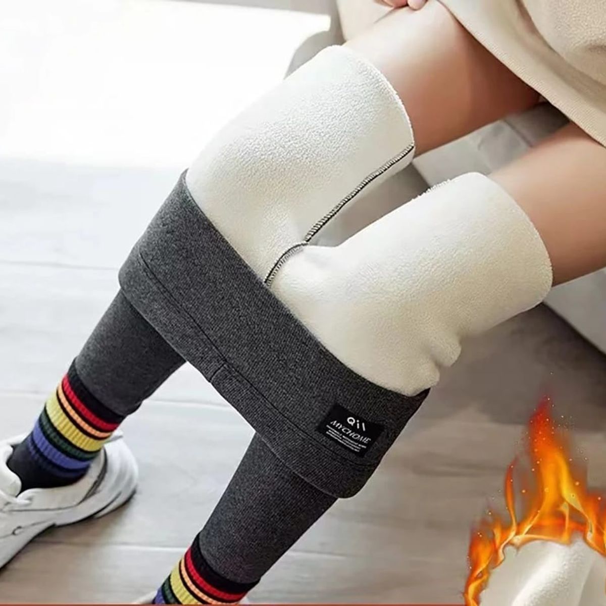 GENERICO - talla S - Pantalón Leggins Gris Plomo abrigador noche