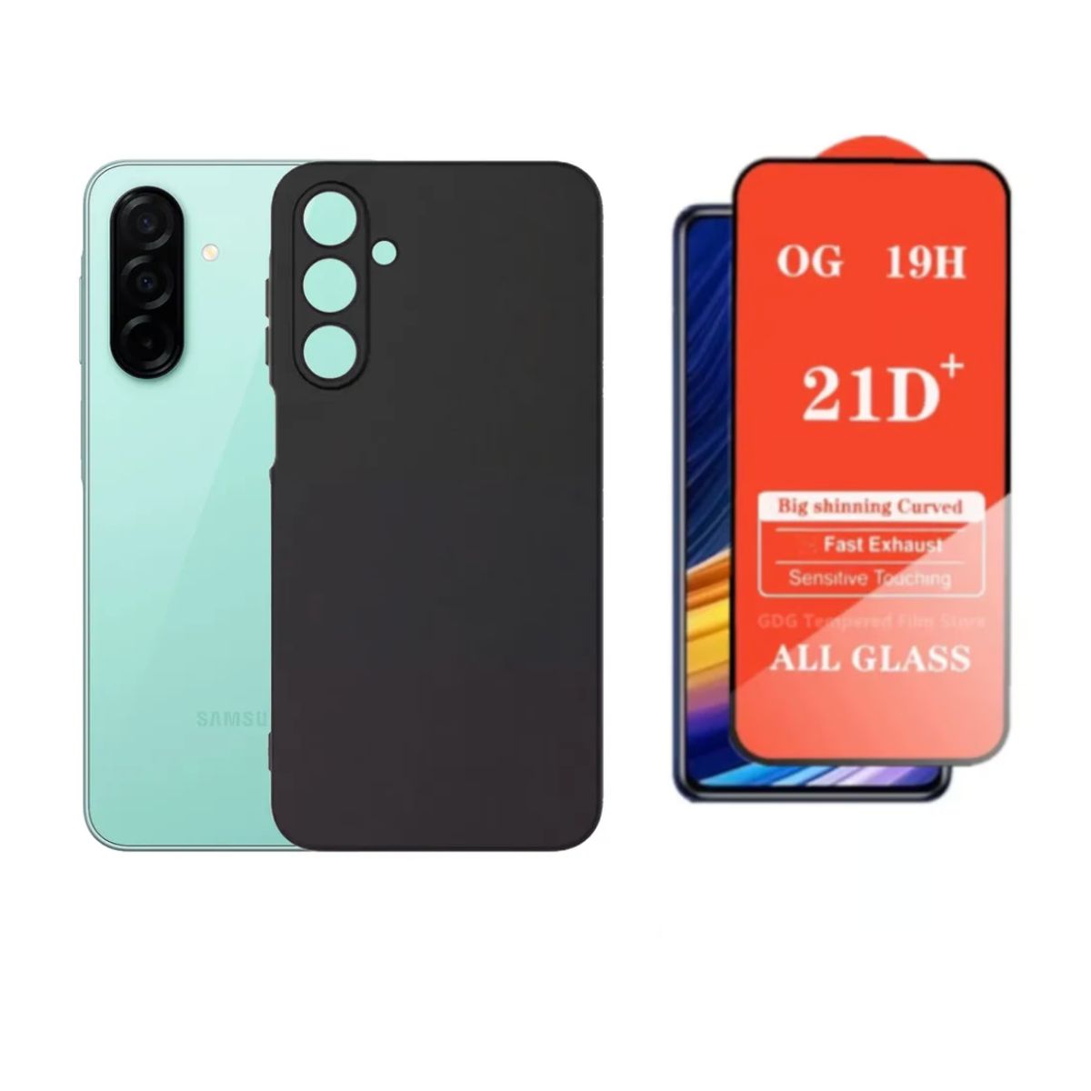 SPACE - CASE SILICONA  PARA SAMSUNG A36 COLOR NEGRO  + MICA