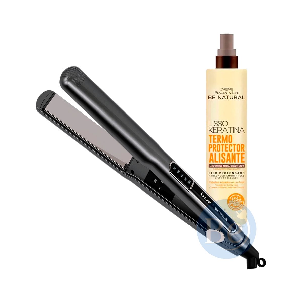 LIZZE - Combo Alisadora Lizze EXTREME de 29 mm y Protector Térmico Be Natural